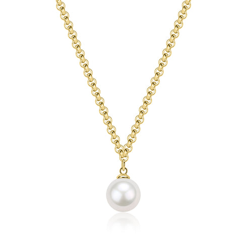 Bold Edison Pearl Pendant Chain Necklace - 18K Gold Vermeil/Silver